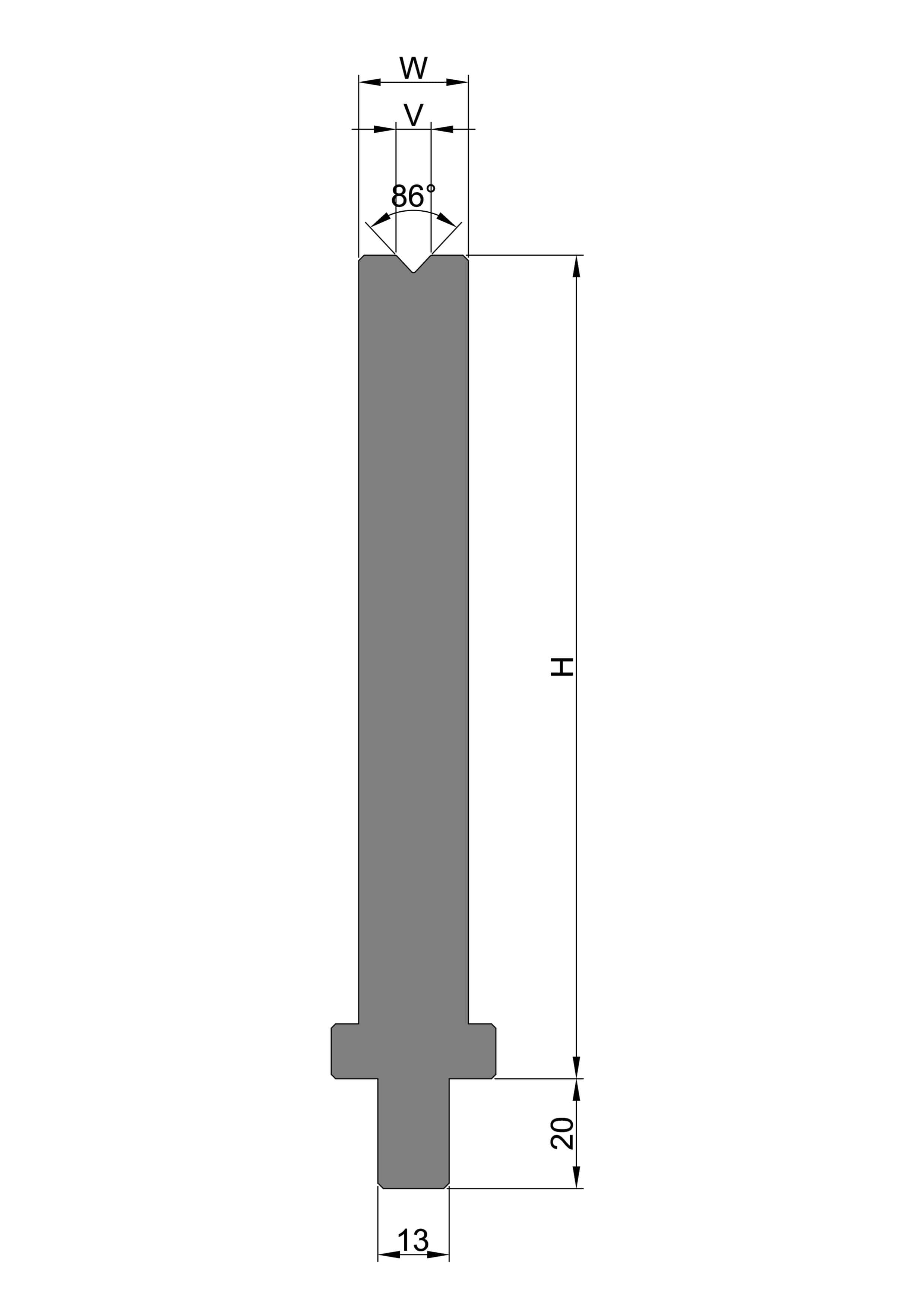 1 'V' Die - 86˚